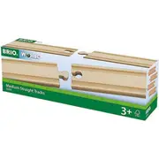4pc Brio Medium Straight Tracks Kids/Childrens Interactive Play Toy 3y+
