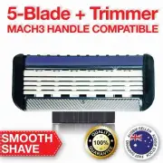5-Blade + Trimmer Razor Blades for Gillette MACH3 Handle 4 x Refills