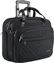 VANKEAN Rolling Laptop Bag Women with Wheels, 15.6 Inch Briefcase for Women, Water Repellent Overnight Rolling Computer Bag with RFID Pockets for Travel Business Work School, Black