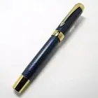 PARKER Fountain Pen Duofold Prestige Blue Chevron GT Centennial 18K Gold F Nib
