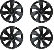 4PCS Hub Cap Replacement Wheel Cap Automobile Hubcap Full Rim Cover Accessories Compatible for Tesla Model Y 19-Inch 2018-2024(LR Matte Black)