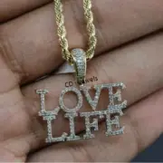 1.5ct D/VVS Moissanite Customize Love Life Letter Pendant Gold Plated Silver
