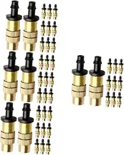 POPETPOP 4sets 16pcs Low Pressure Atomizing Misting Nozzle Durable Copper Hose Sprayer Head for Gardening Irrigation Greenhouse and Outdoor Cooling 16pcs*4