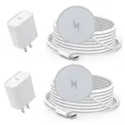 Magnetic Wireless Charger for iPhone 16 15,2Pack 6FT 15W Apple Fast Mag-Safe