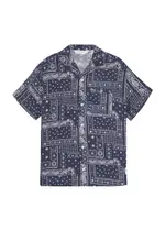 Palm Angels Kids Astro Paisley-print Rayon Shirt - Navy - 10YR (10 Years) 10YR (10 years)