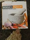 Mortar And Pestle Set Natural 2 Cup Unpolished Granite Grind Crush & Mash