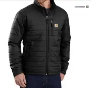 Carhartt "Linesight" Mens Gilliam Water Repellent Lined Black Full Zip Jacket XL