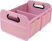 Car Boot Organizer, ‌ Trunk Organizer Collapsible 2 Compartments with Side Pockets, SUV Storage Bag with Handle Universal Boot ‌