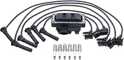 Ignition Coil and Spark Plug Wires Set for Ford Aerostar 4.0 1990-1997, Explorer 4.0 4.6 1991-2010, Mustang 4.0 4.6 2005-2010, Ranger 4.0 1990-2011, Mazda B4000 Navajo 1991-2009 Mountaineer
