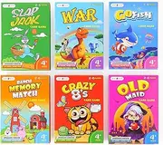 Upgraded Classical Kids Card Games Pack, 6 in 1 Pack, Go Fish, Old Maid, Crazy Eights, Memory Match, Slap Jack, War, Playing Cards, Easter Basket Stuffers, Stocking, Kids Memory Games, Matching Games