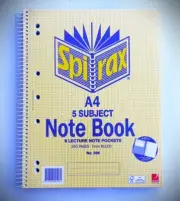 Spirax A4 5Subject Notebook 250pages No:596 + Free GIFT