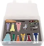 Bias Tape Maker Kit - 9 Sizes With 4Pcs Sewing Clips, Awl, Snap on Binding Foot, Ball Point Pins - Machine for Fabric Sewing and Quilting