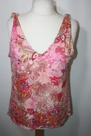 BNWT SIZE 20 DOROTHY PERKINS PINK PATTERNED STRETCHY SLEEVELESS TOP 4239