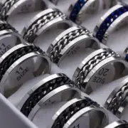 Cool Spinner Chain Stainless Steel Rotatable Rings For Men