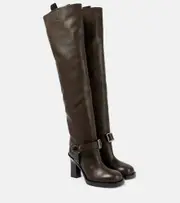 [Burberry] Burberry Leather over-the-knee boots AU 4 brown