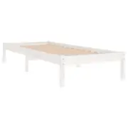 Bed Frame White Solid Wood 92X187 Cm Single Size Single Bed Frames