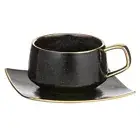 Tempa Rae New Bone China 320ml Coffee Tea Cup & Saucer Drinkware Set Charcoal
