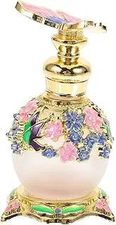 Healeved Decorative Glass Perfume Bottle Refillable Scented Essential Oil Container with Floral Design for Travel Home Office Use for Friends and Family