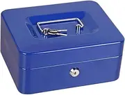 BCOATH 1Pc Box Fireproof Cash Box with Key Lock Portable Middle Safe for Cash Coins Jewelry Storage Design with Convenient Carry Handle for Home Travel Use