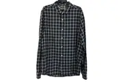 Jeanswest Dark Blue & White Checkered Long Sleeve Button Up Shirt Mens Size L NEW