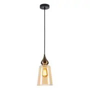 JEREZ Pendant Lamp Light Interior ES 72W Bronze Amber Flat Top Ellipse OD160xH305mm