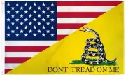 3X5 USA GADSDEN COMBINATION DON'T TREAD ON ME 2ND AMENDMENT FLAG BANNER 100D