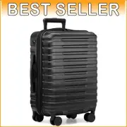 Durable 22-Inch Hardshell Carry-On Suitcase with USB Port & Spinner Wheels