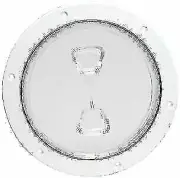 Beckson Marine Nonskid Raised Cabinet Pebble Screw-in Deck Plate 8 In Wht DP82W