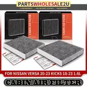 2x Activated Carbon Cabin Air Filter for Nissan Versa 2020-2023 Kicks 18-23 1.6L (for: Nissan)