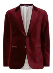 Ted Baker Edwardj Maroon Velvet Velour Tuxedo Formal Blazer Jacket Size 2