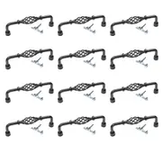 Provincial Cabinet Handles Drawer Kitchen Birdcage, 2 Holes 128mm 12pcs,Black, Cupboard Door Pull Bathroom Knobs Handle Twist Spiral Matt Vintage Hole