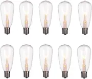 10-Pack Vintage Edison 7W C9/E17 Bulbs for Indoor/Outdoor String Lights