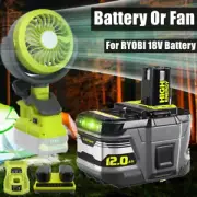 18V 12Ah Lithium Battery Or Clip Fan For RYOBI P108 18V ONE PLUS P107 / Charger