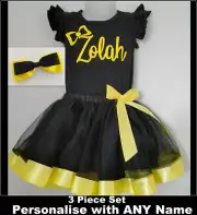 EMMA WIGGLE COSTUME WIGGLES TUTU CAKE SMASH PERSONALISED SHIRT OUTFIT DRESS TOP