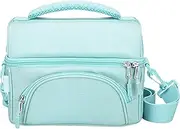 Bentgo® Deluxe Lunch Bag - Durable and Insulated Lunch Tote with Zippered Outer Pocket, Internal Mesh Pocket, Padded & Adjustable Straps, & 2-Way Zippers - Fits Most Lunch Boxes (Coastal Aqua)