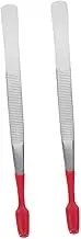 Veemoon Versatile Tweezers Rubber Tips Set of 2 Stainless Steel Tweezers for Stamps Coins Crafting Collecting