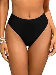 [SHEKINI] Women High Waisted Bikini Bottoms U Cut Brazilian High Cut Swim Briefs Swimming Bottom