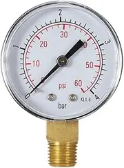 50mm 0~60psi 0~4bar Pool Filter Water Pressure Dial Hydraulic Pressure Gauge Meter Manometer 1/4" NPT Thread