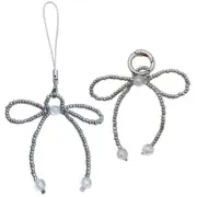 Sweet Seed Beaded Bowknot Charm Pendant Hanging Decoration for Keys Bag Purse