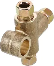 HEALLILY Industrial-Grade Brass Brake Line Tee M10 Threaded Fitting Fuel Line Quick Connect Brake Line Tee Fittings Brake Pipe Fitting Brake Line Tee Connector