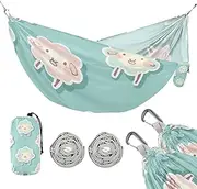 Sheep Ash Sticker Style Lake Blue 330lb Capacity Outdoor Hammock with Hanging Rope Cloth Hammock for Camping & Hiking Essential hamaca para adultos