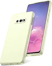 [Watana] Case for Samsung Galaxy S10e S10, Soft Touch Silicone Mobile Phone Case, Shockproof, Dustproof, Non-Slip Full Body Armour with Microfibre Lining for Samsung S10e S10 e, White
