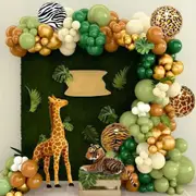 152Pcs Jungle Animal Latex Balloon Arch Kit Suitable For Birthday Party Decorating Shower Gender Reveal Children'S Day Decorating