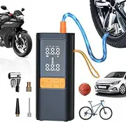 Tyre Inflator Portable Air Compressor, 7800mAh and 150PSI Cordless Air Pump with Pressure LCD Display for Cars, Motorcycles, Bicycles, Ball Bikes with Tire Pressure Gauge, Dual-Use Type