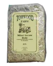 Torwood Farm MINI STRAW BALE 22 Litre For Rabbit Guinea Pig Animals Pet Bedding