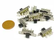 10 pieces 2p3t 5mm Slide Switch ss-23e04 8Pin On Off PCB on-on-on E25