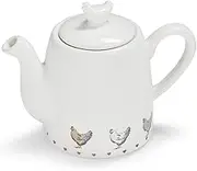 Cooksmart British Designed Ceramic Tea Pot | Large Teapot for Serving Hot Drinks | Tea Pots for All Family Sizes - Farmers Kitchen