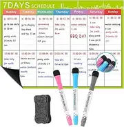 Magnetic Dry Erase Calendar Whiteboard Fridge Magnet Daily M Age Stickers with 3 Board Pen 1 Eraser for Weekly Mon y Organizer Schedule Planner to Do List Notepad Wall Set A3 White One Size