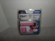 Brother P-touch 1/2" White on Berry Standard Laminate Tape NIP