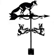 Wind vanes, Outdoor Garden Wine Sheep Fox Metal Weather Vane Hollow Wind Direction Indicator for Roof Paddock Decoration Weathervane with Ground Spike and Wall Fixing